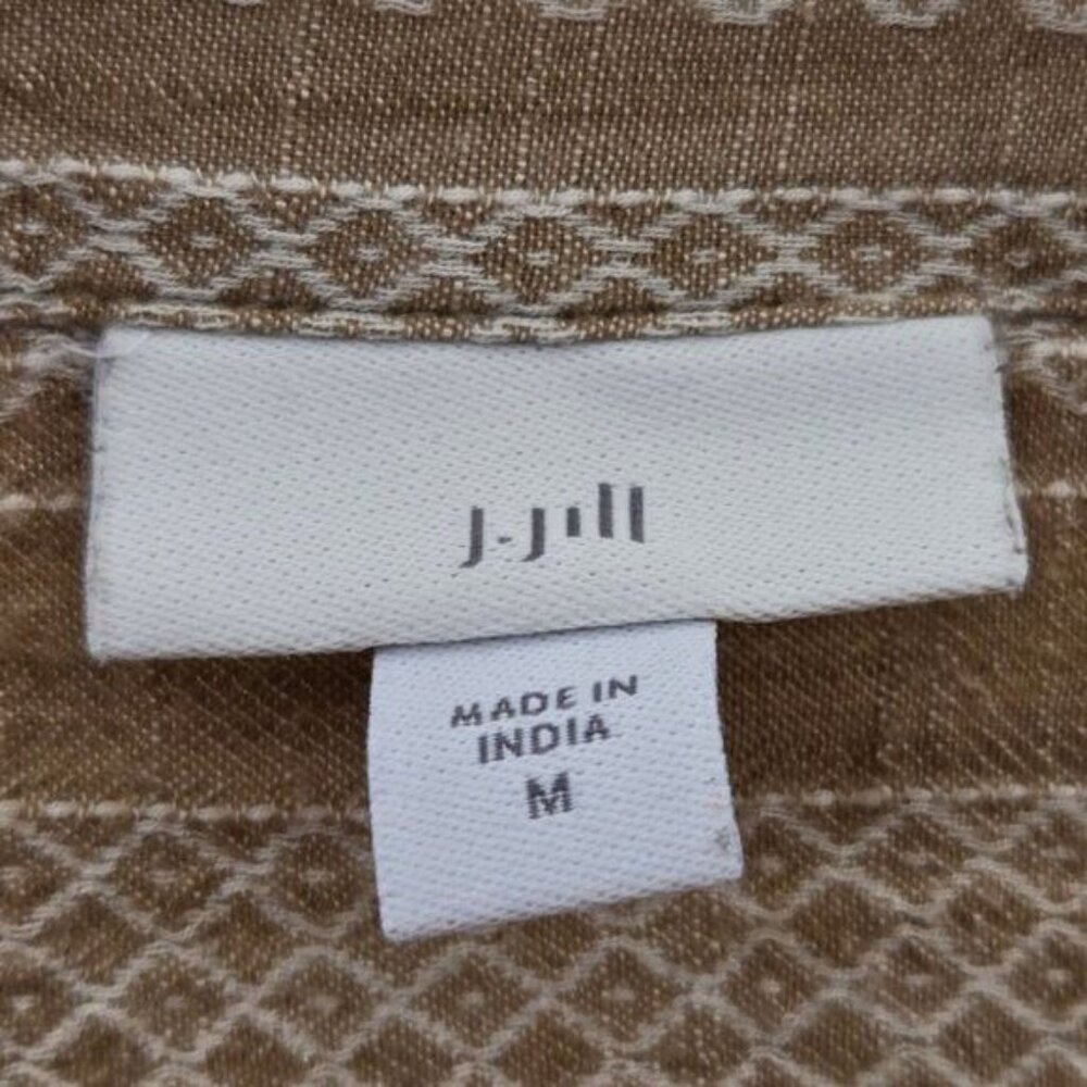 J.Jill Womens Striped Beige & White Rayon Top Size M - Picture 3 of 4